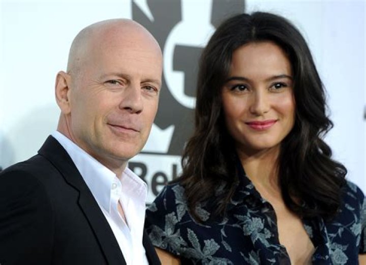 Aphasia Patient Bruce Willis with his beautiful wife, appeared on the web